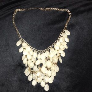 Gold and white Statement necklace